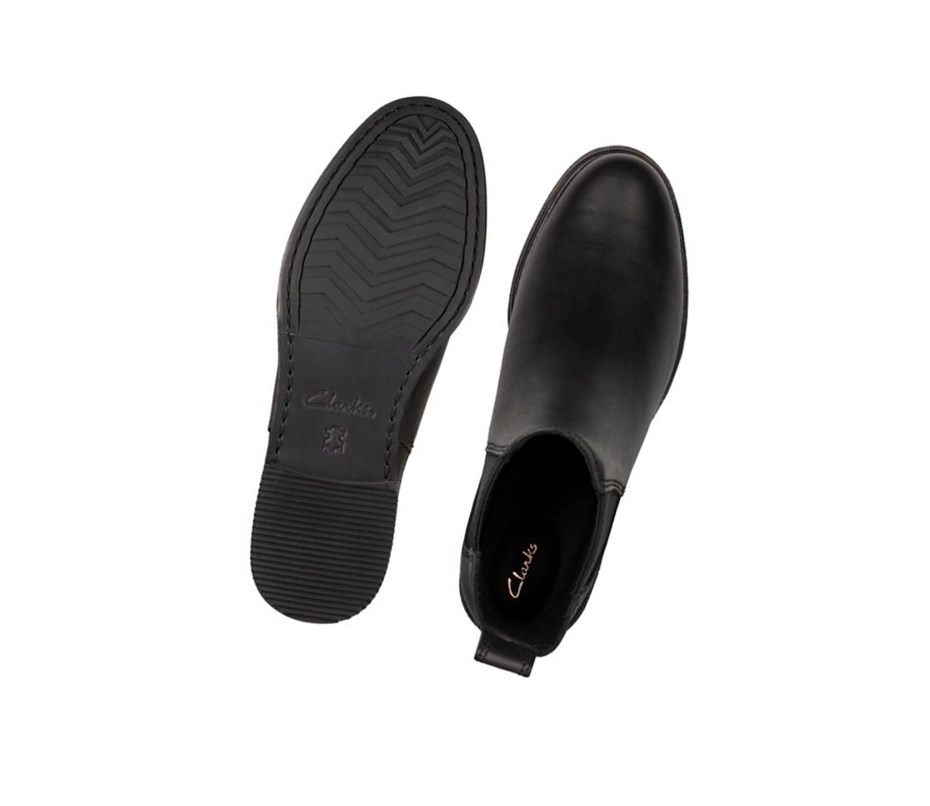 Clarks Arlo Leder Chelsea Boots Damen Schwarz | ZJQK72469