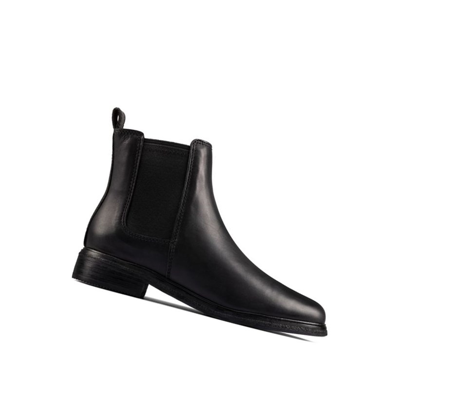 Clarks Arlo Leder Chelsea Boots Damen Schwarz | ZJQK72469