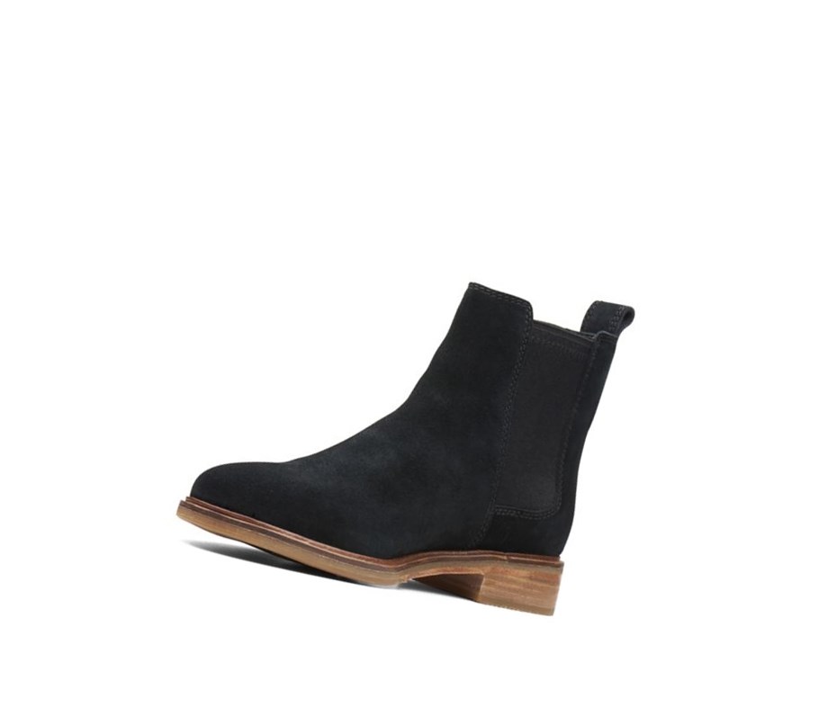 Clarks Arlo Wildleder Chelsea Boots Damen Schwarz | ISAP26708