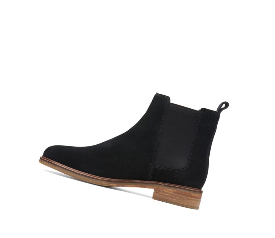 Clarks Arlo Wildleder Chelsea Boots Damen Schwarz | ISAP26708