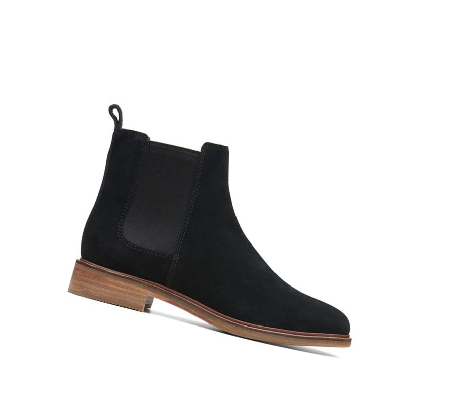 Clarks Arlo Wildleder Chelsea Boots Damen Schwarz | ISAP26708
