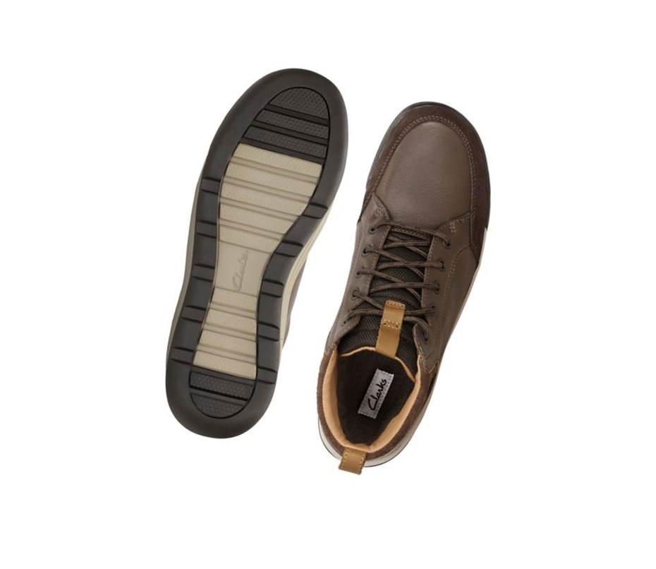 Clarks Ashcombe Mid Gore-tex Leder Outdoorschuhe Herren Dunkelbraun | DTZC19582