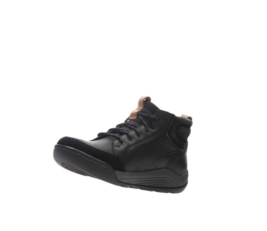 Clarks Ashcombe Mid Gore-tex Leder Outdoorschuhe Herren Schwarz | JDTE46135