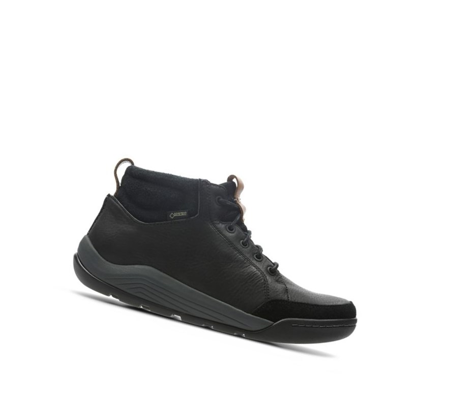 Clarks Ashcombe Mid Gore-tex Leder Outdoorschuhe Herren Schwarz | JDTE46135