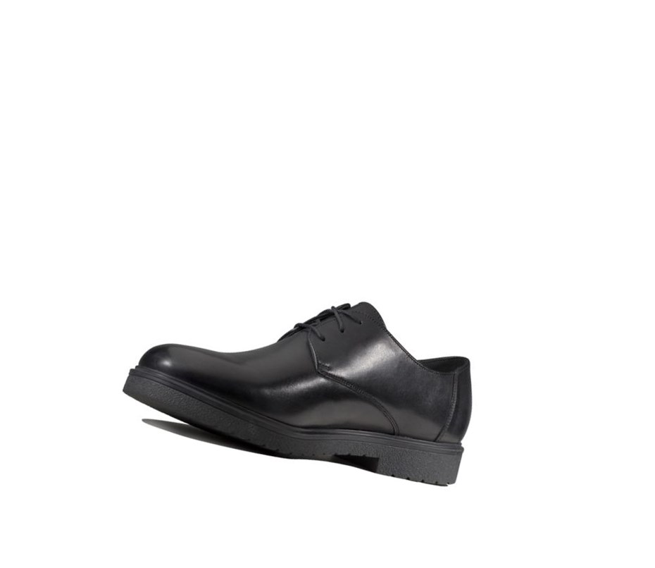 Clarks Ashcroft Plain Leder Lederschuhe Herren Schwarz | BRJY15697