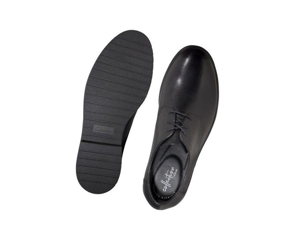 Clarks Ashcroft Plain Leder Lederschuhe Herren Schwarz | BRJY15697