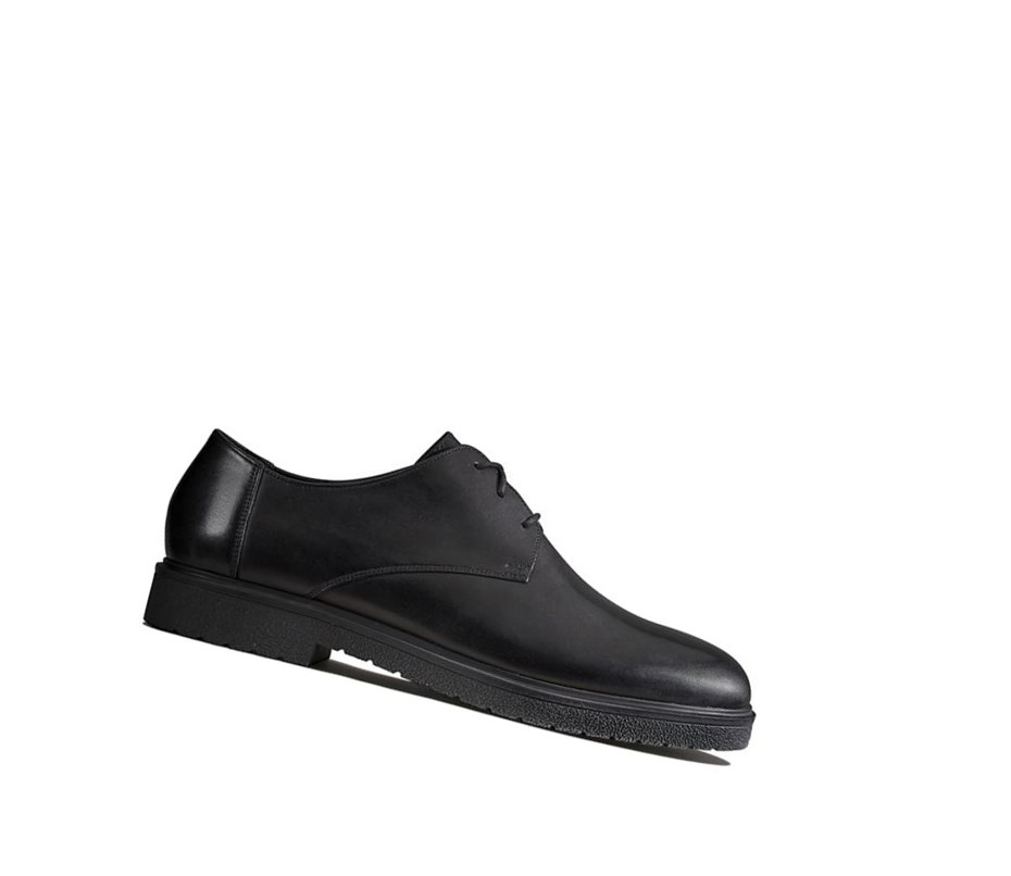 Clarks Ashcroft Plain Leder Lederschuhe Herren Schwarz | BRJY15697