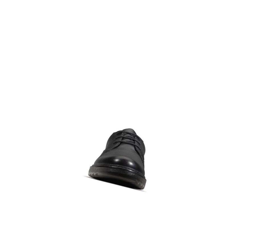 Clarks Asher Jazz Leder Schulschuhe Jungen Schwarz | FAWR12645