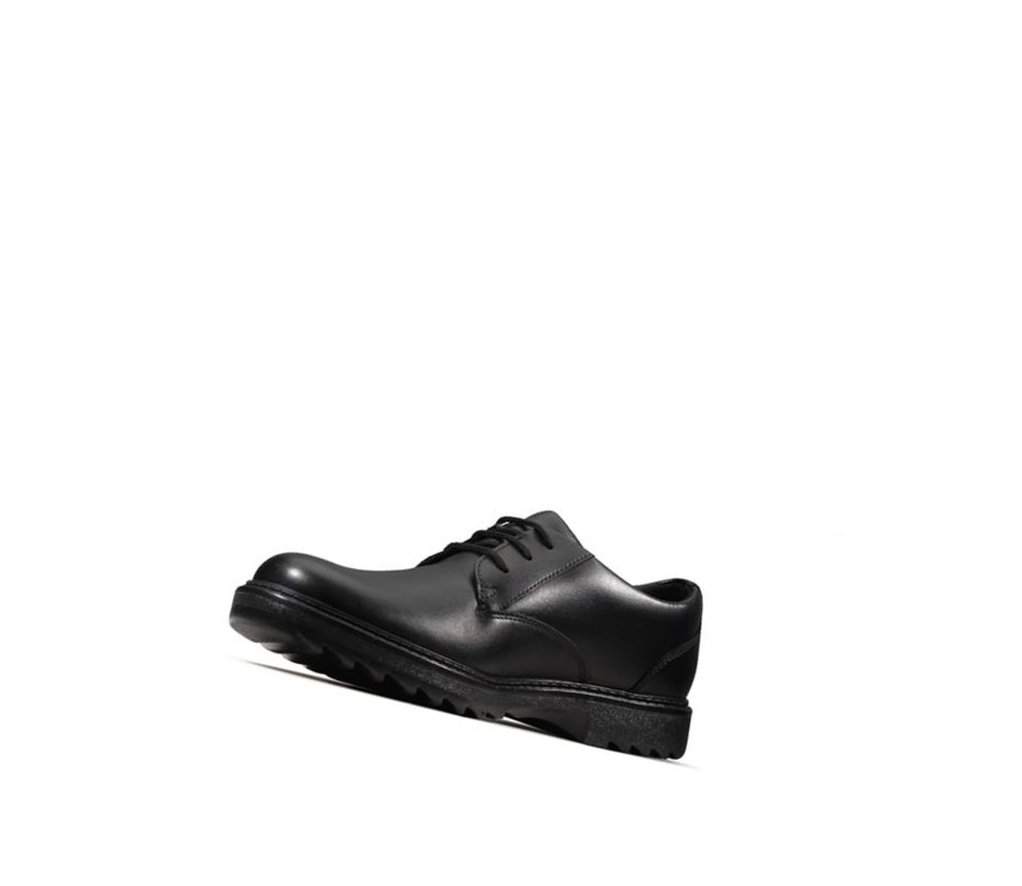 Clarks Asher Jazz Leder Schulschuhe Jungen Schwarz | FAWR12645