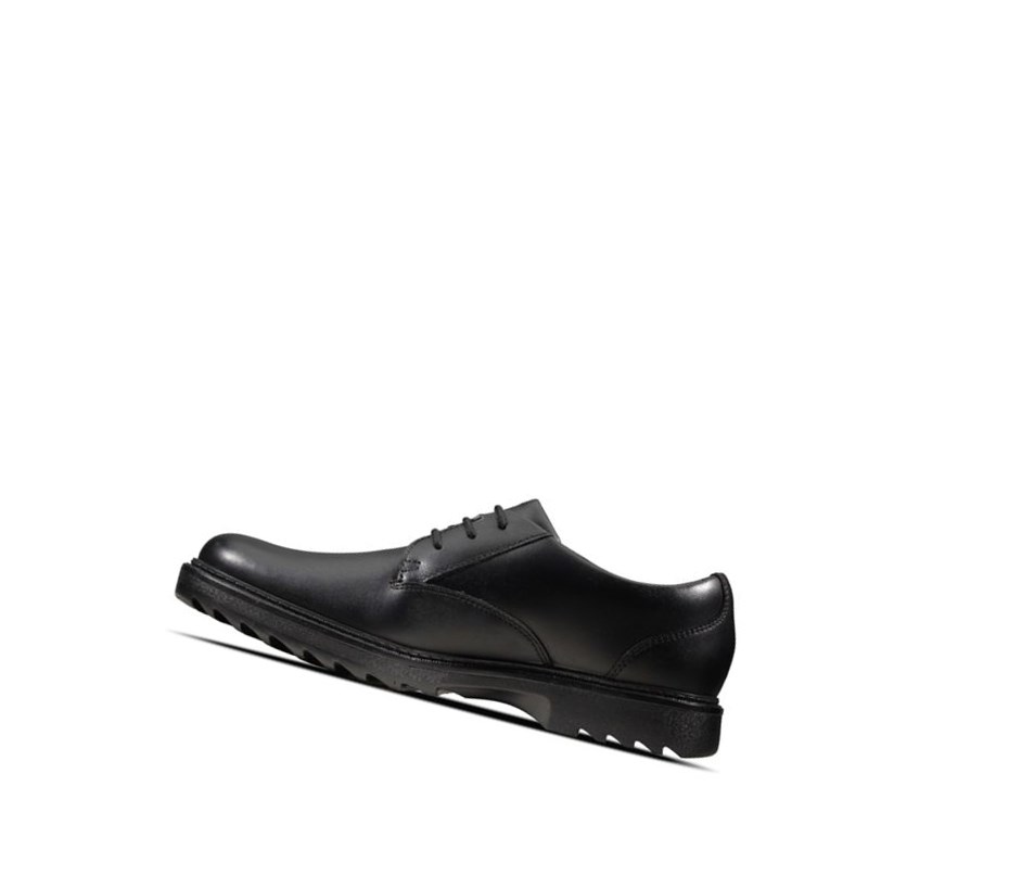 Clarks Asher Jazz Leder Schulschuhe Jungen Schwarz | FAWR12645