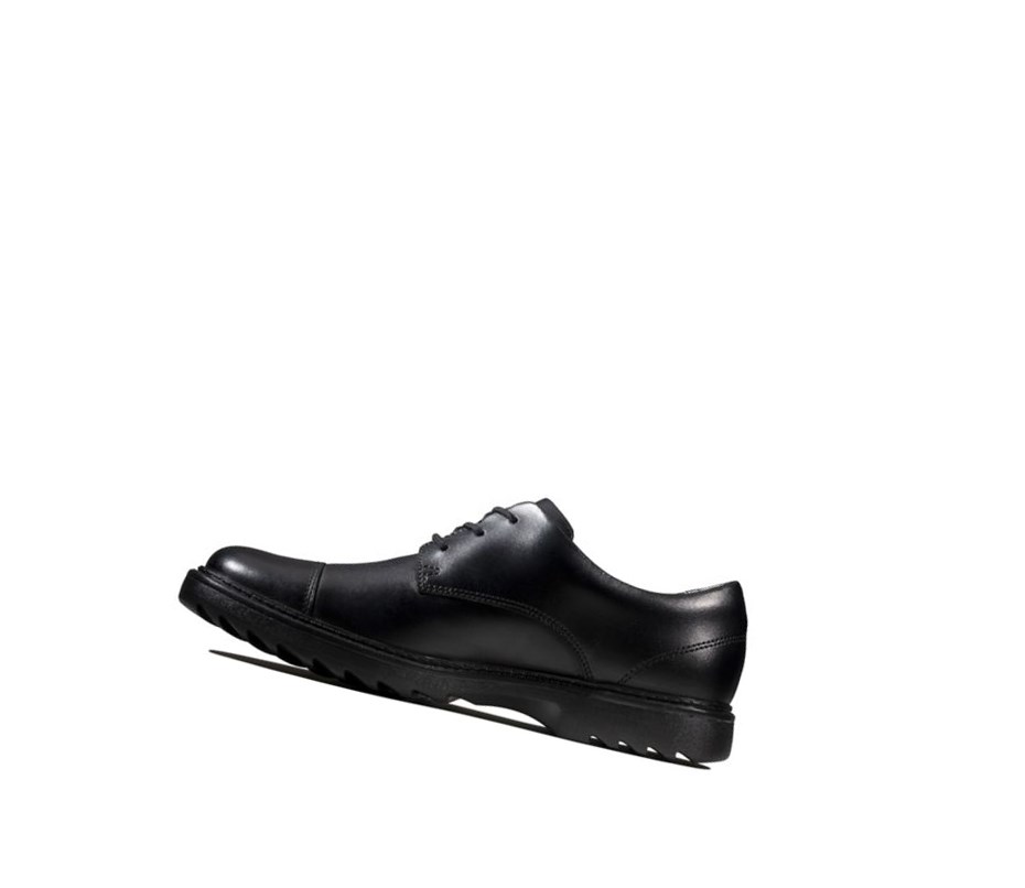 Clarks Asher Soar Leder Schulschuhe Jungen Schwarz | LWON52961
