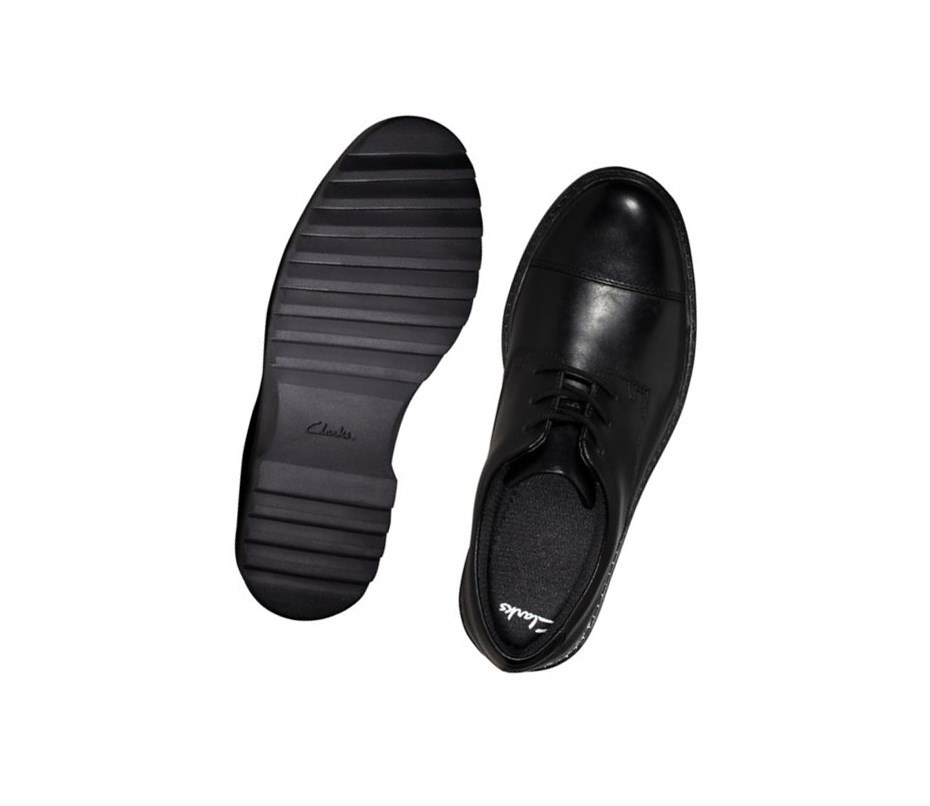 Clarks Asher Soar Leder Schulschuhe Jungen Schwarz | LWON52961