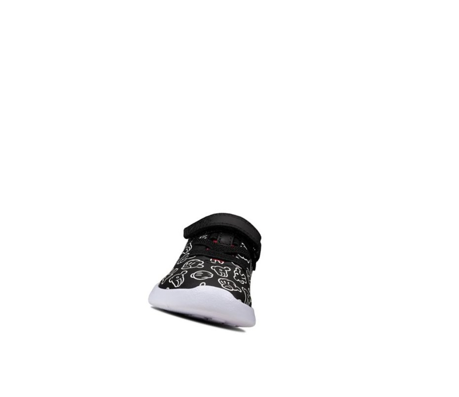 Clarks Ath Comic Leder Sneakers Mädchen Schwarz | JFTN36487
