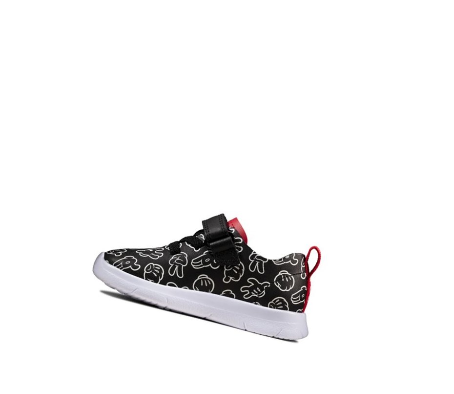 Clarks Ath Comic Leder Sneakers Mädchen Schwarz | JFTN36487