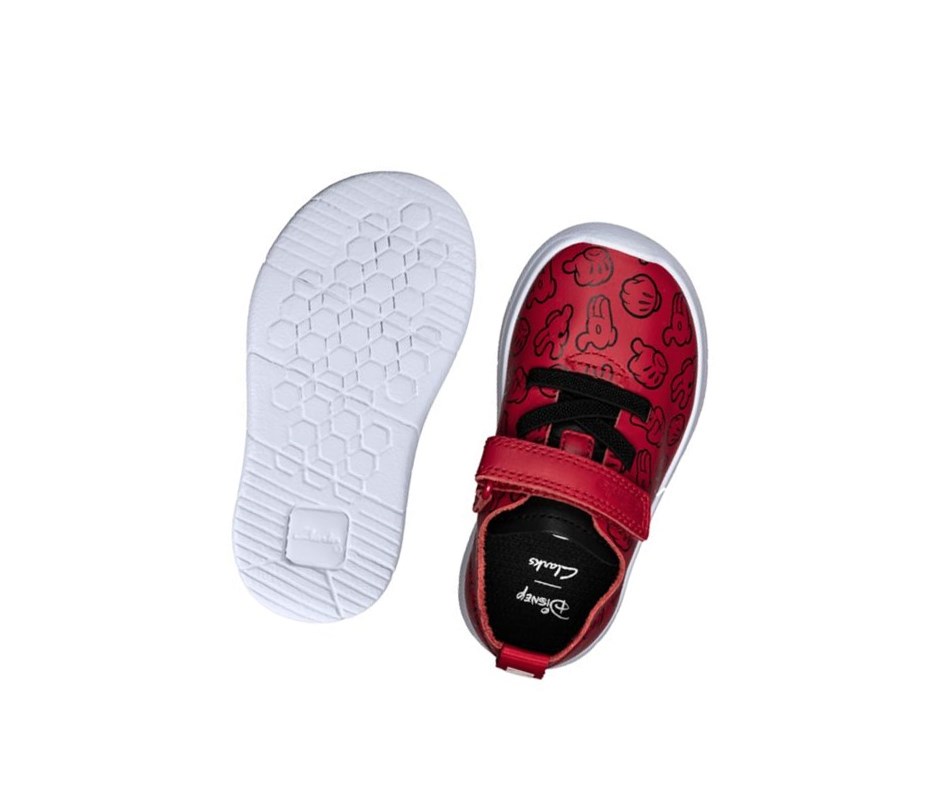 Clarks Ath Comic Leder Sneakers Mädchen Rot | UBLY15807