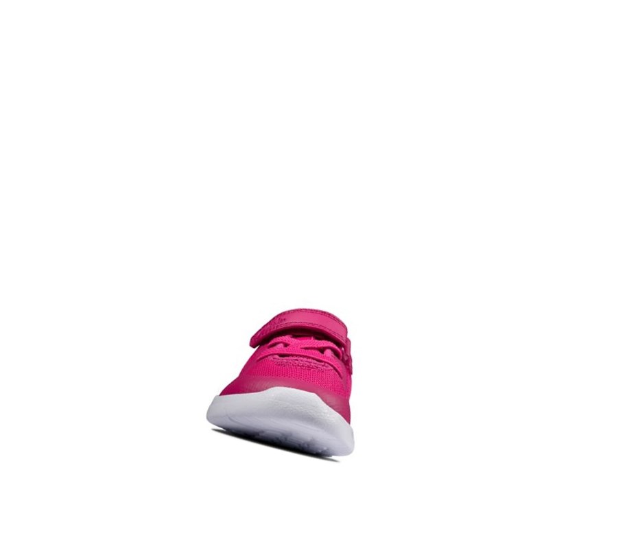 Clarks Ath Flux Leder Lederschuhe Mädchen Rosa | NGKH51097
