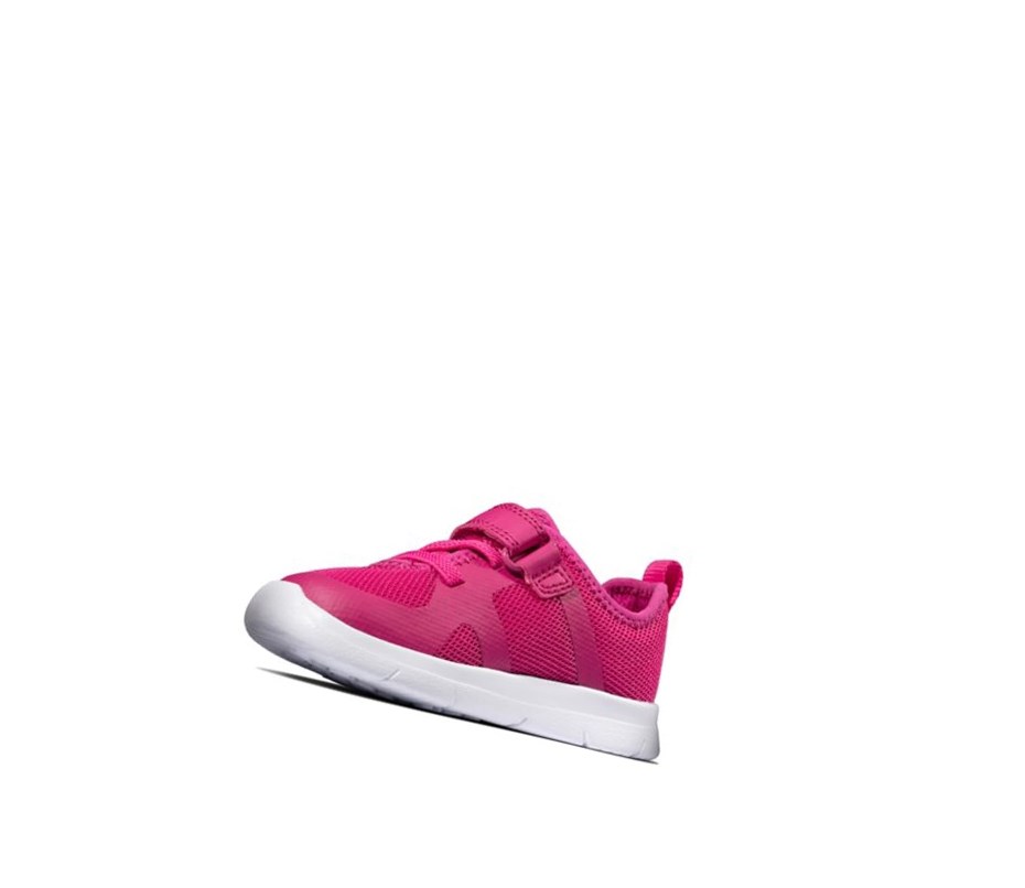 Clarks Ath Flux Leder Lederschuhe Mädchen Rosa | NGKH51097