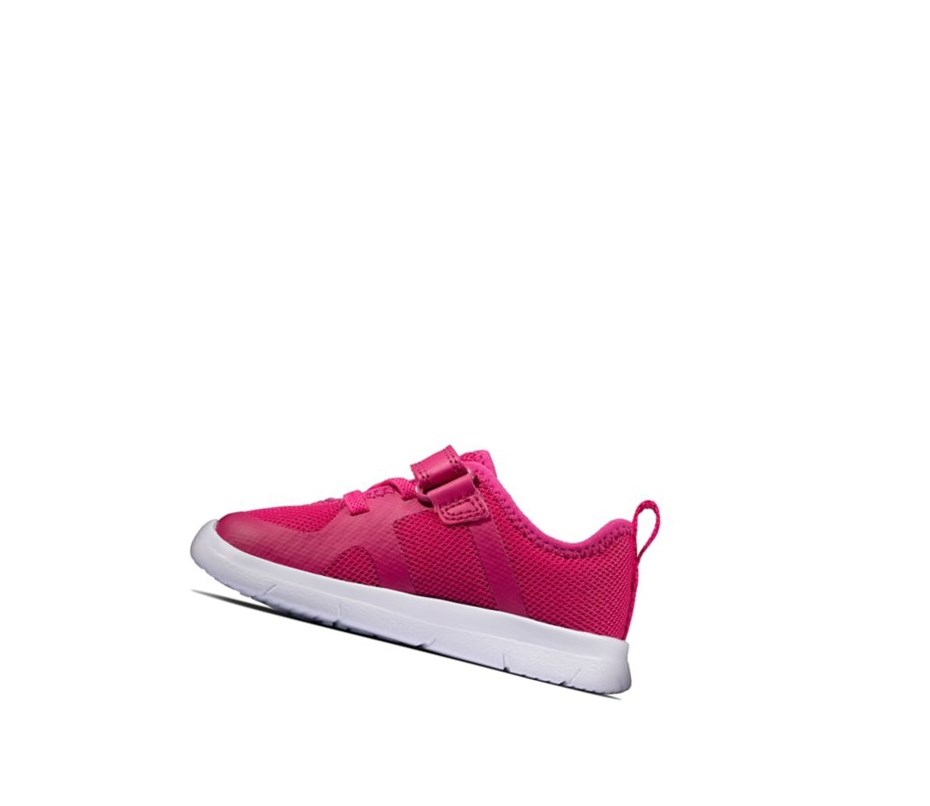 Clarks Ath Flux Leder Lederschuhe Mädchen Rosa | NGKH51097