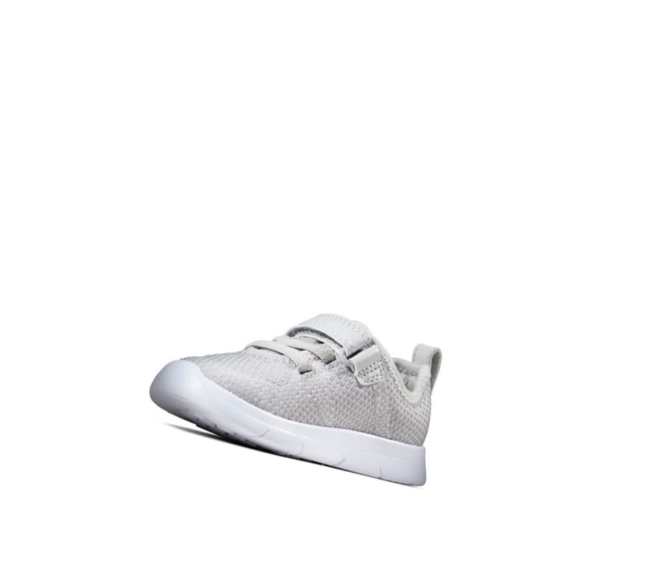 Clarks Ath Flux Leder Sneakers Mädchen Grau | DMXY74189