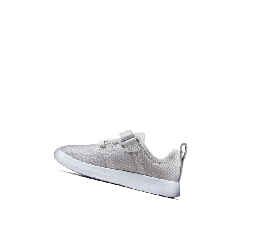 Clarks Ath Flux Leder Sneakers Mädchen Grau | DMXY74189