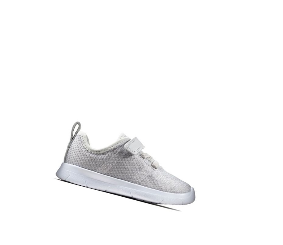 Clarks Ath Flux Leder Sneakers Mädchen Grau | DMXY74189