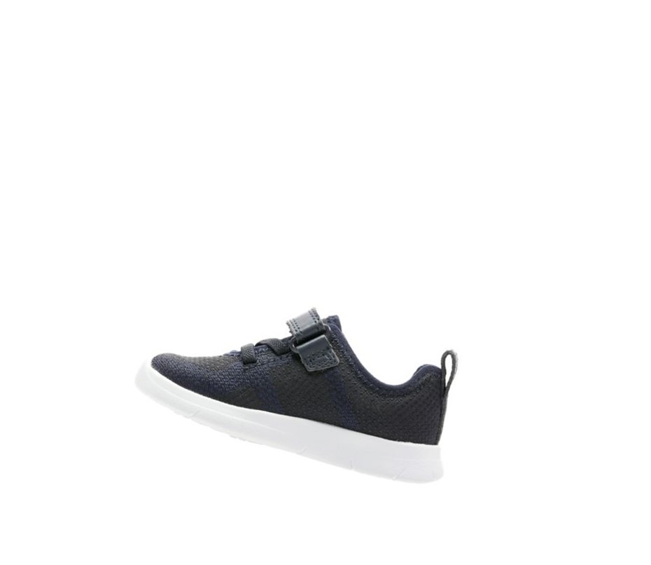 Clarks Ath Flux Leder Sneakers Mädchen Navy | SXPF59672