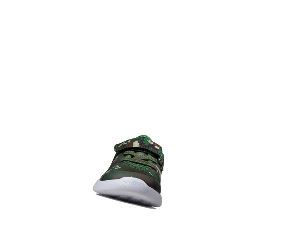 Clarks Ath Flux Textil Freizeitschuhe Jungen Olivgrün Camouflage | VWLX83764