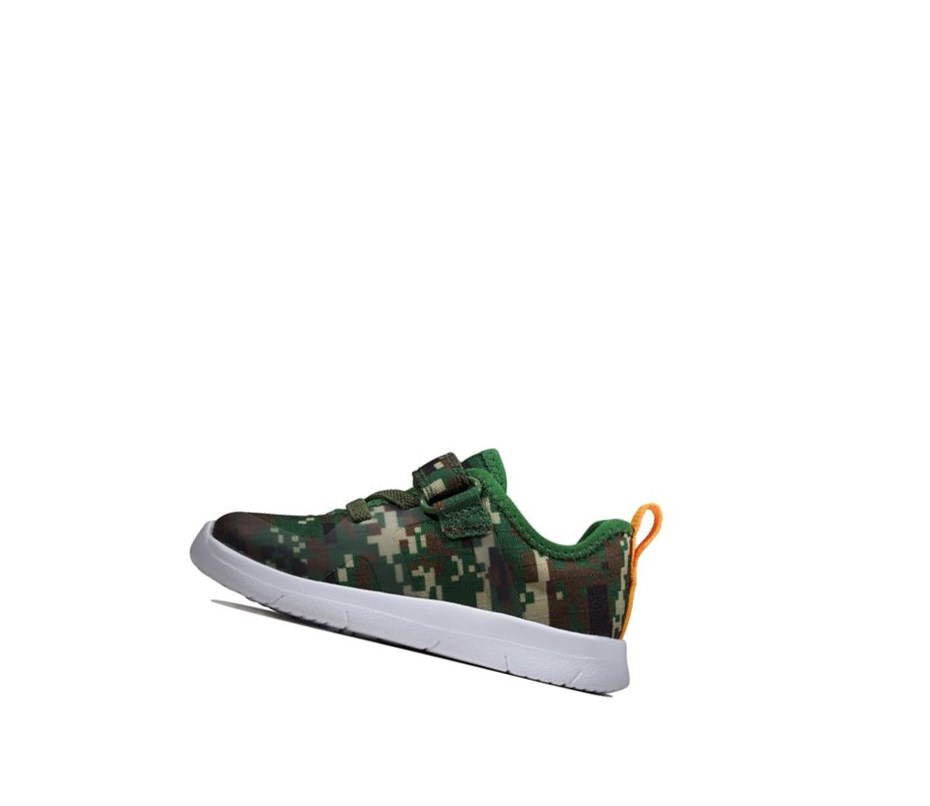 Clarks Ath Flux Textil Sneakers Jungen Olivgrün Camouflage | SRDA23197
