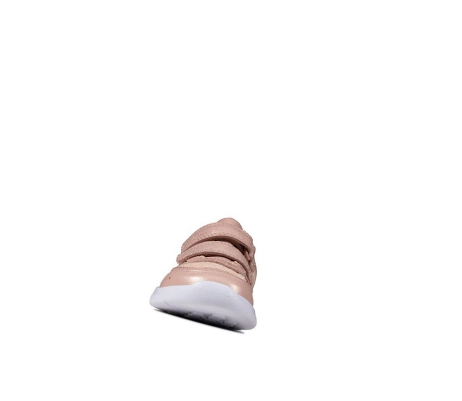 Clarks Ath Sonar Leder Lederschuhe Mädchen Rosa | YSMH74213