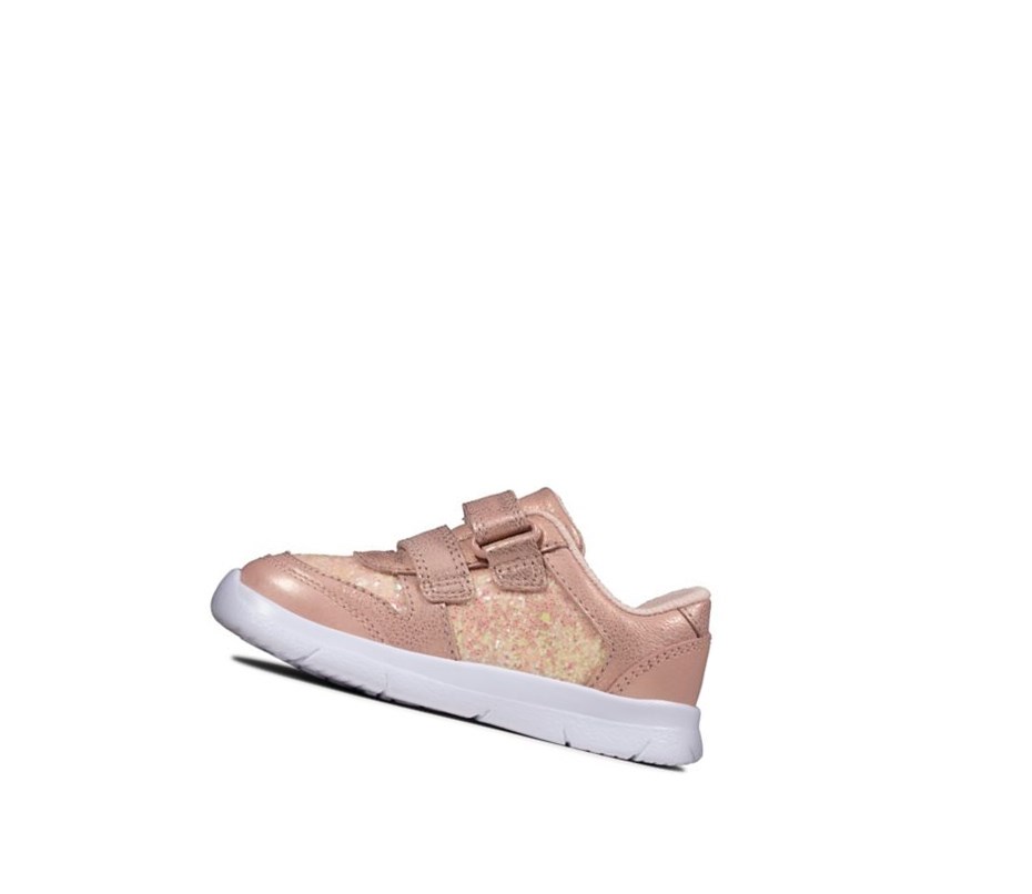 Clarks Ath Sonar Leder Sneakers Mädchen Rosa | DFNA37985