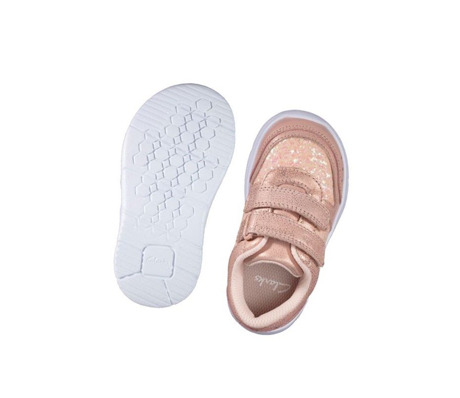 Clarks Ath Sonar Leder Sneakers Mädchen Rosa | DFNA37985