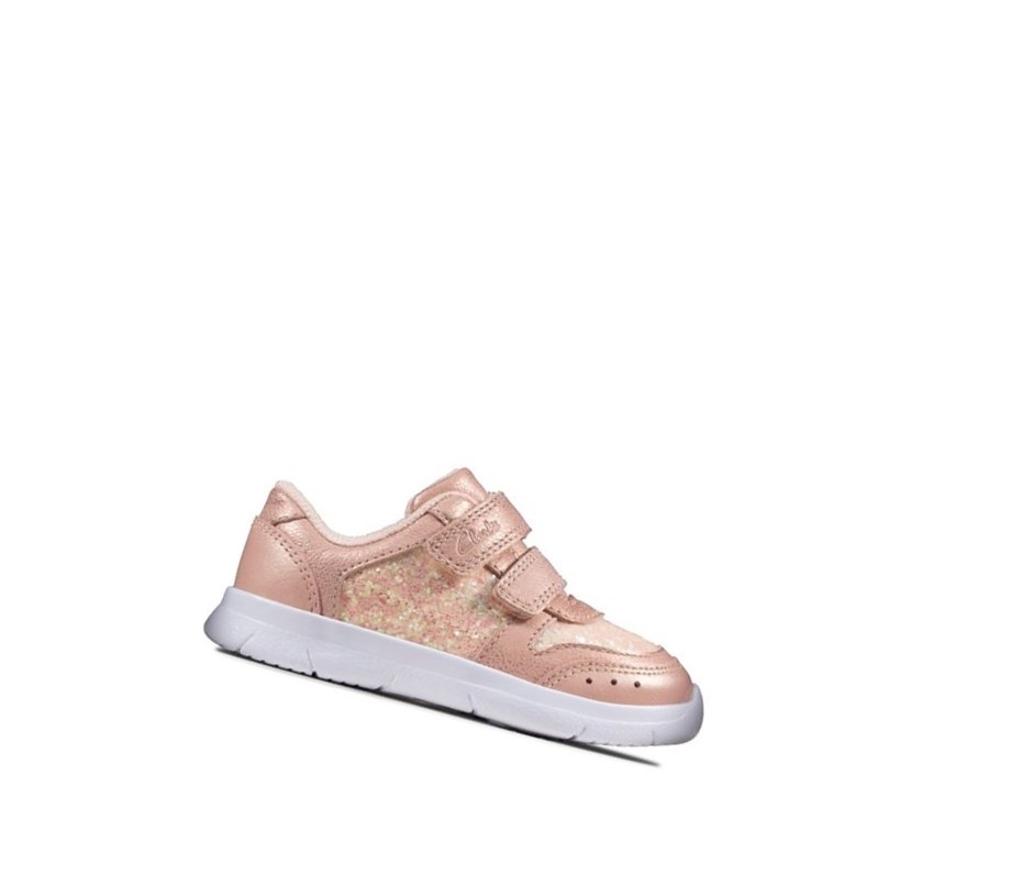 Clarks Ath Sonar Leder Sneakers Mädchen Rosa | DFNA37985