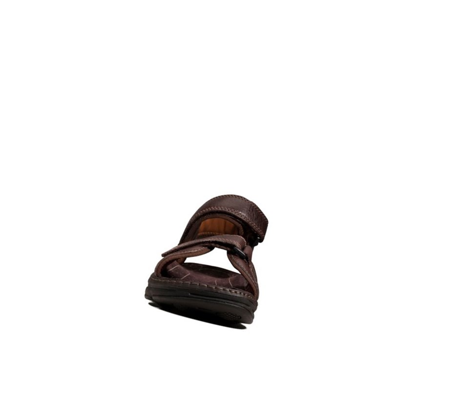 Clarks Atl Part Leder Lässige Sandalen Herren Dunkelbraun | TGIE48279