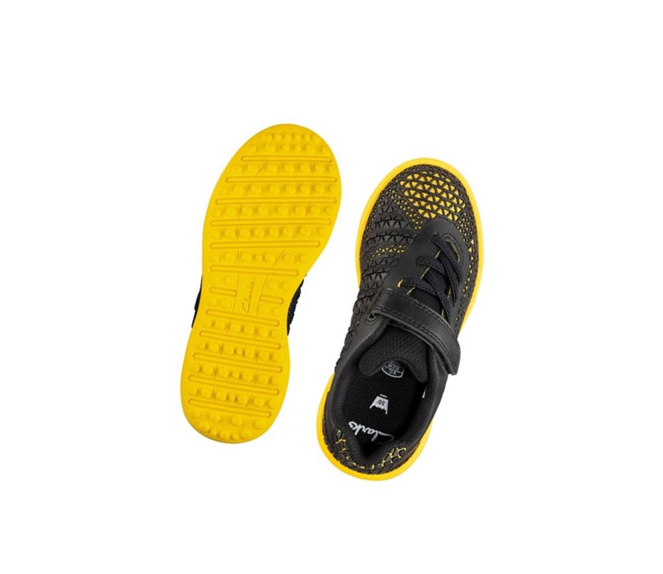 Clarks Award Swift Sneakers Jungen Schwarz Gelb | FKOV25013