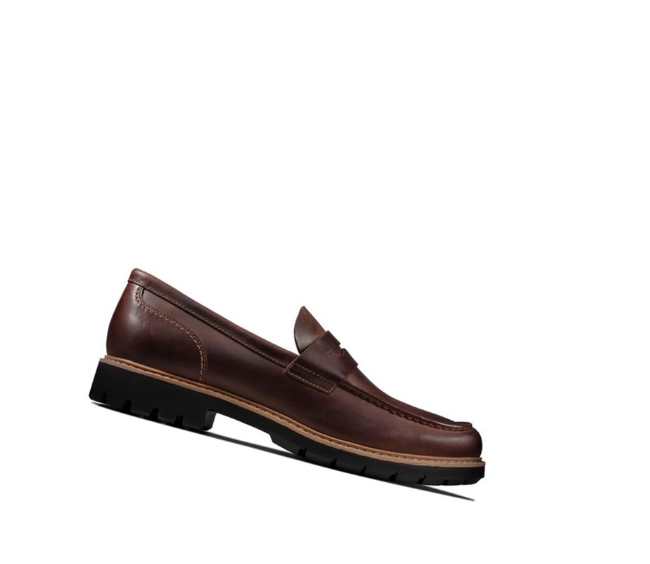 Clarks Batcombe Edge Leder Bootsschuhe Herren Dunkelbraun | LSRX62073