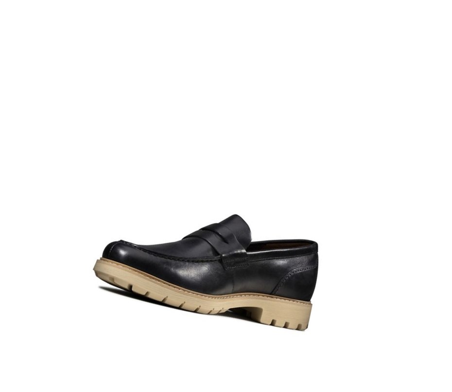 Clarks Batcombe Edge Leder Loafers Herren Navy | DCET40835