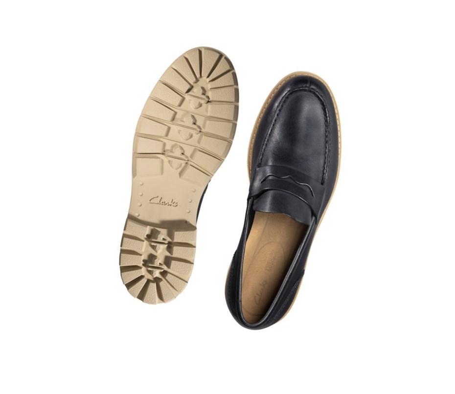 Clarks Batcombe Edge Leder Loafers Herren Navy | DCET40835