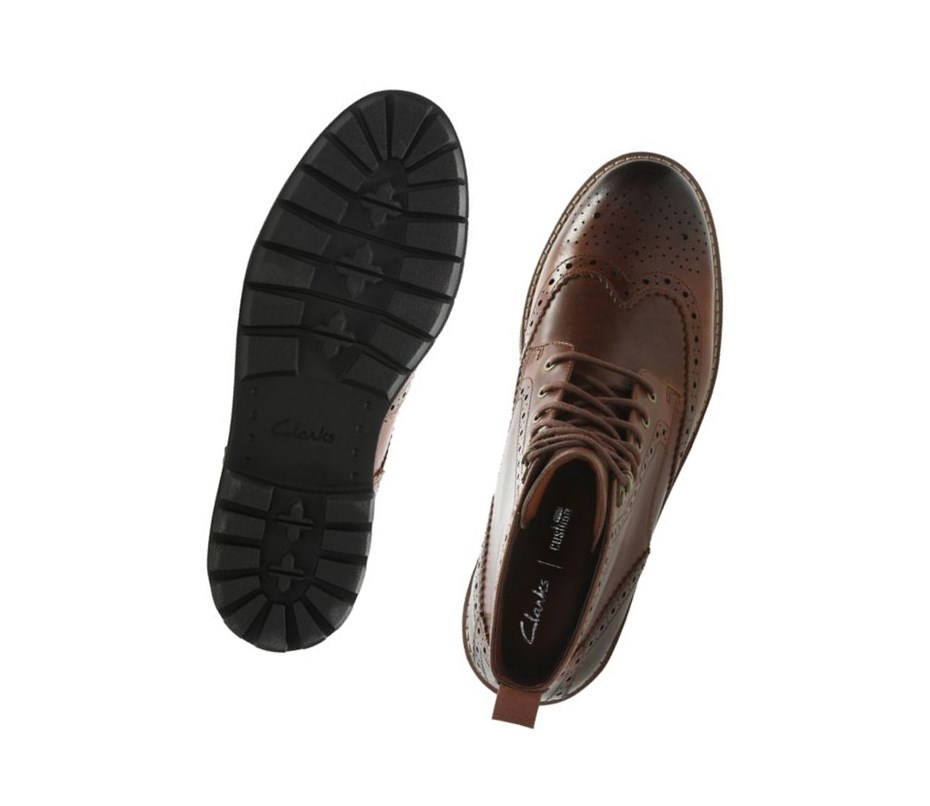 Clarks Batcombe Lord Leder Outdoorschuhe Herren Dunkelbraun | DVJA76310