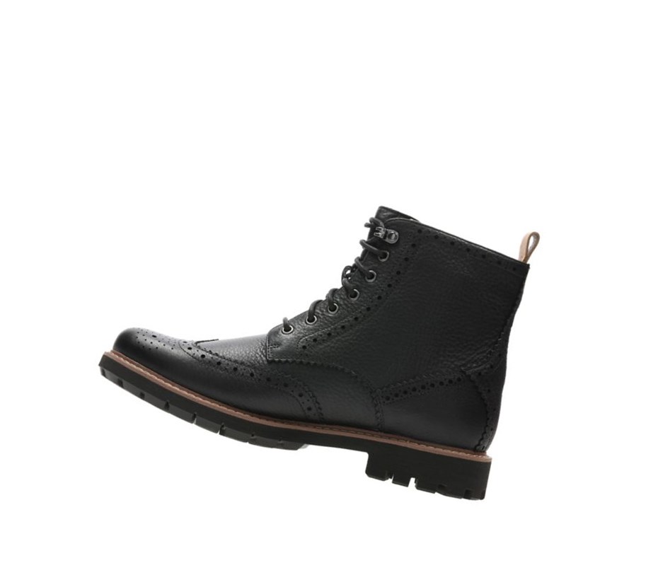 Clarks Batcombe Lord Leder Outdoorschuhe Herren Schwarz | LVBN93807