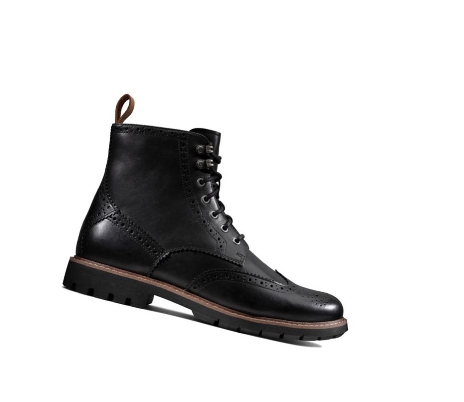 Clarks Batcombe Lord Warmlined Leder Brogues Herren Schwarz | HJEZ92463