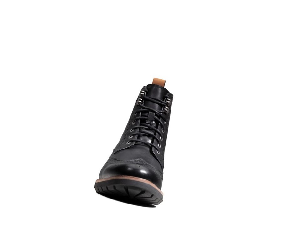 Clarks Batcombe Lord Warmlined Leder Outdoorschuhe Herren Schwarz | SMTY36057