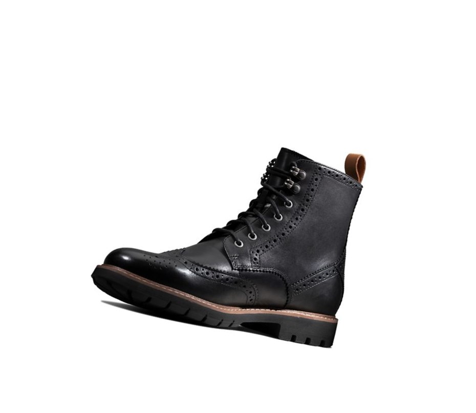 Clarks Batcombe Lord Warmlined Leder Outdoorschuhe Herren Schwarz | SMTY36057