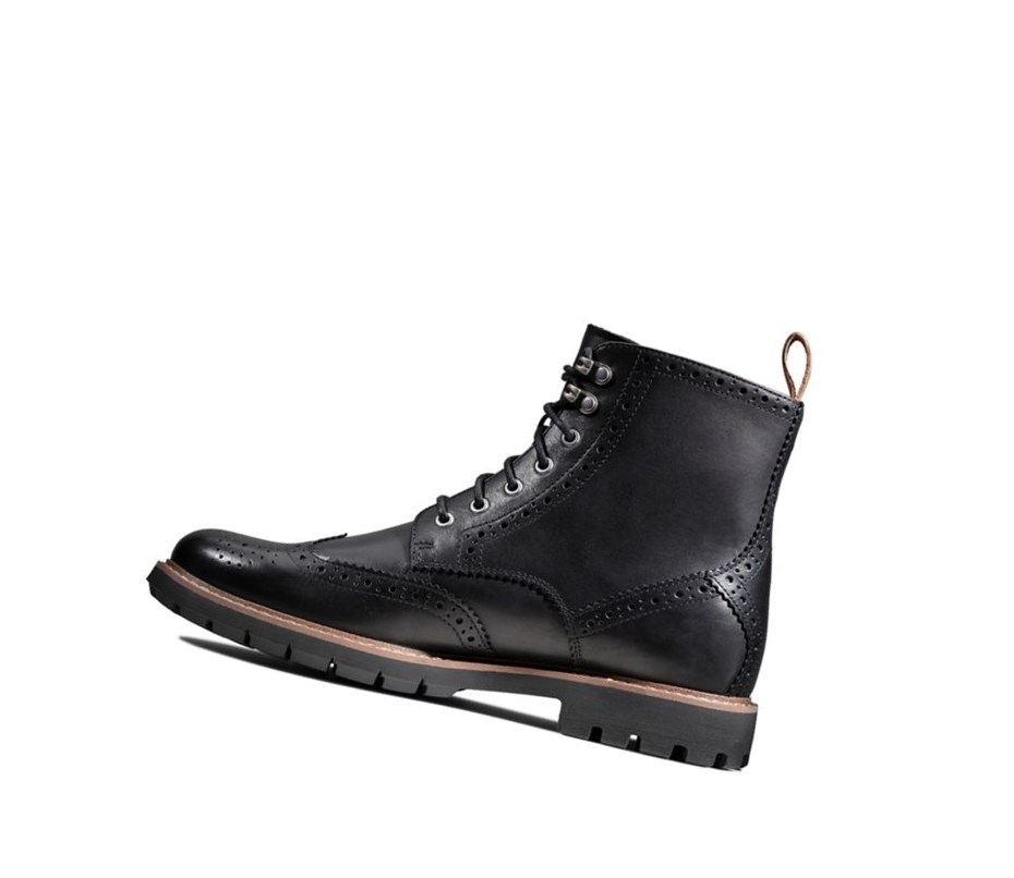 Clarks Batcombe Lord Warmlined Leder Outdoorschuhe Herren Schwarz | SMTY36057