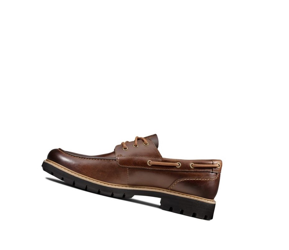 Clarks Batcombe Sail Leder Bootsschuhe Herren Dunkelbraun | KBEM12953