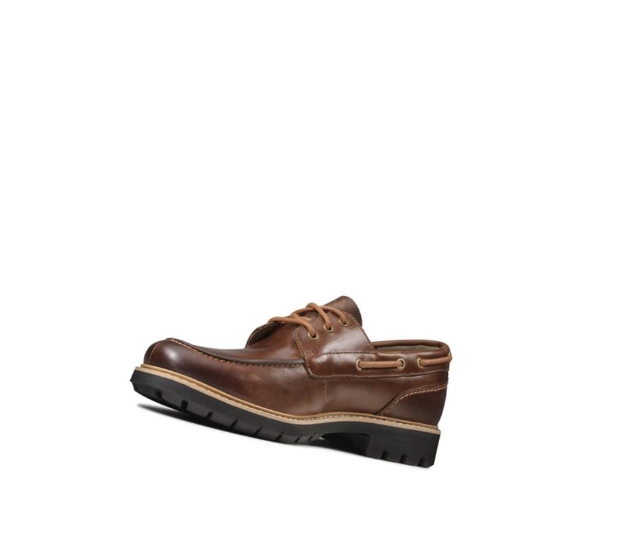 Clarks Batcombe Sail Leder Bootsschuhe Herren Dunkelbraun | UXFZ02357