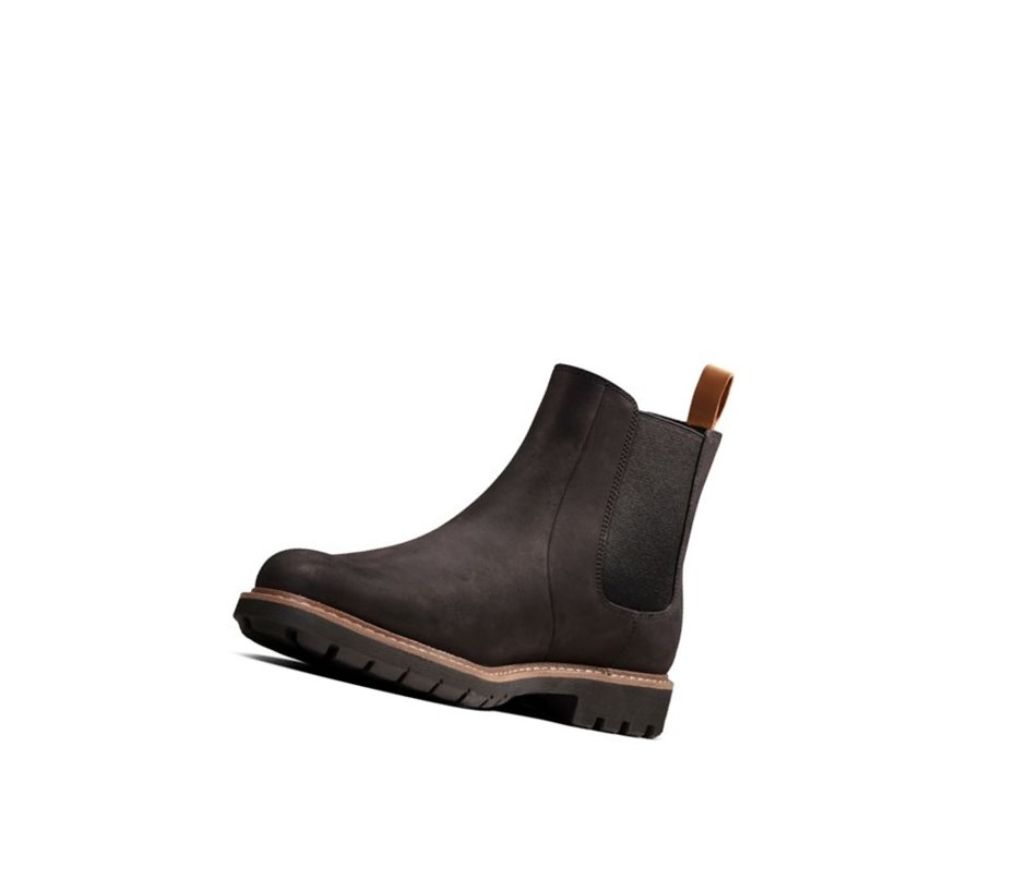 Clarks Batcombe Up Nubuck Wildleder Chelsea Boots Herren Schwarz | QXSR18427