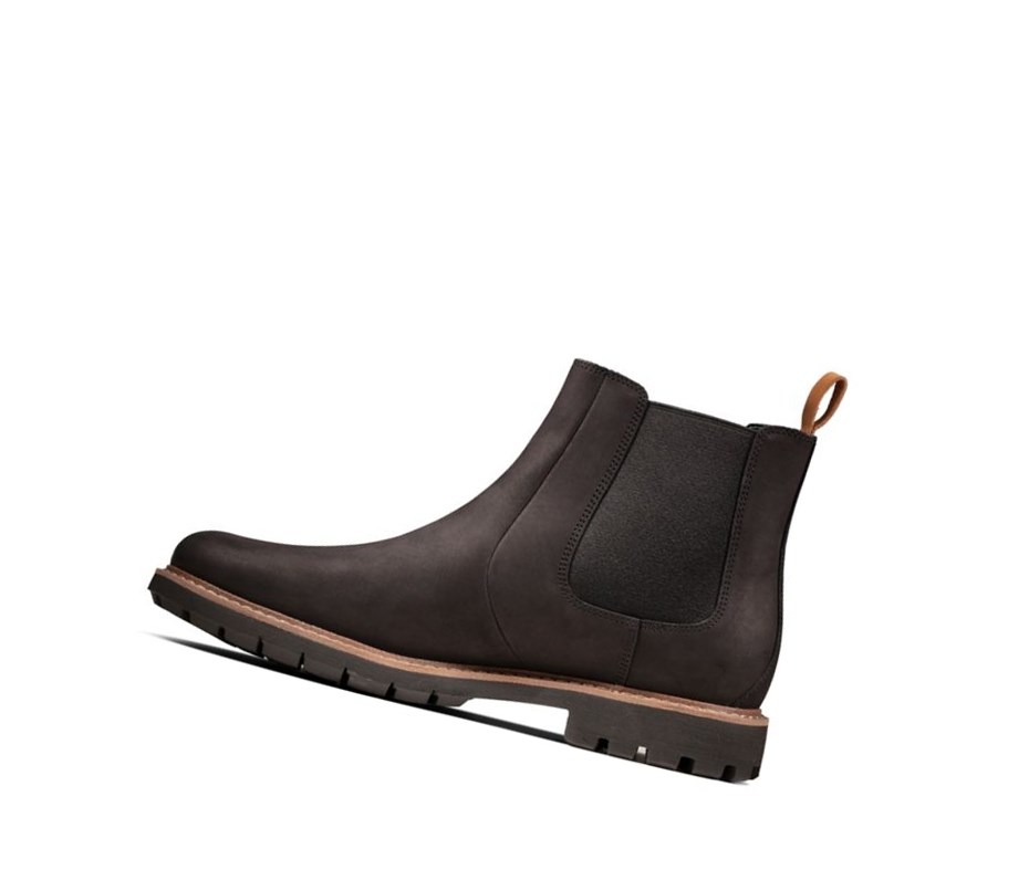 Clarks Batcombe Up Nubuck Wildleder Chelsea Boots Herren Schwarz | QXSR18427