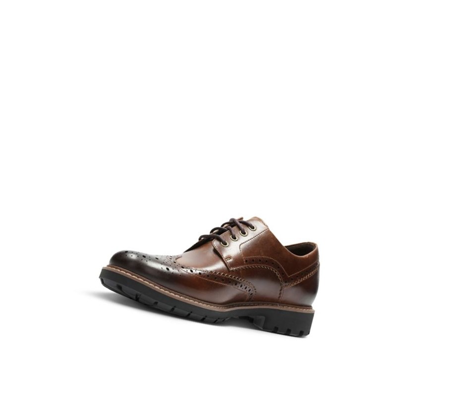 Clarks Batcombe Wing Leder Lederschuhe Herren Dunkelbraun | MYTC40713