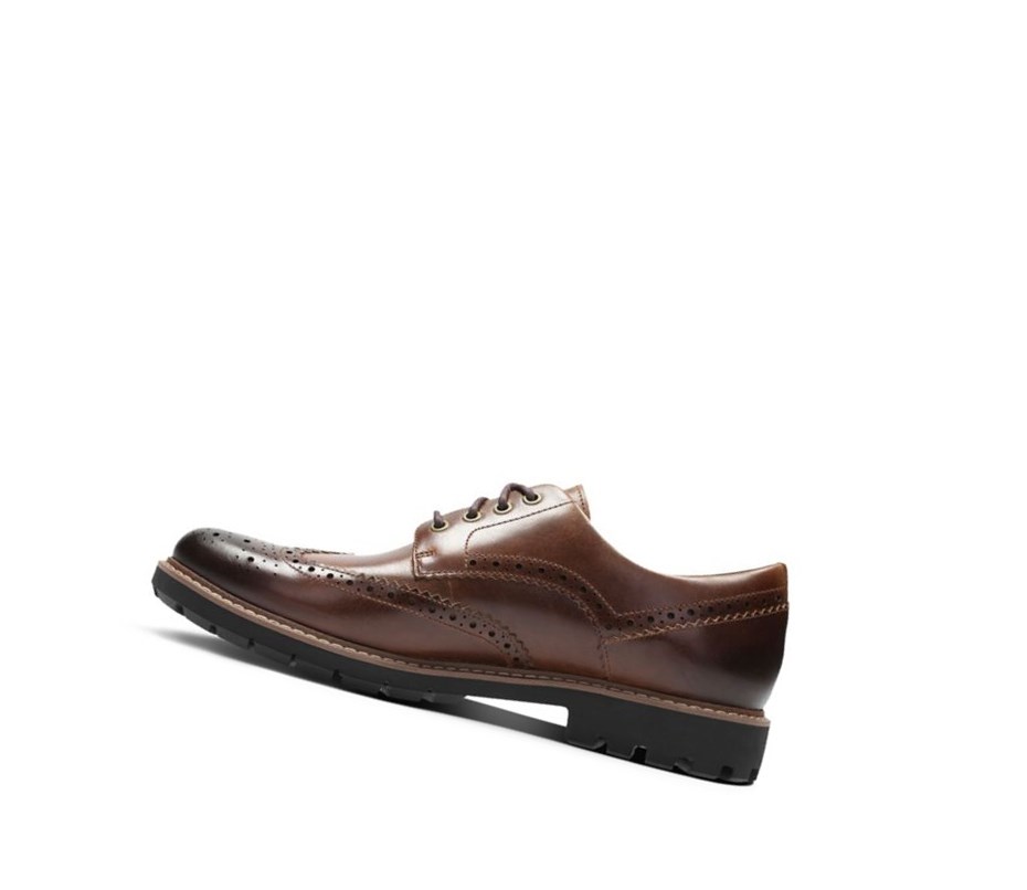 Clarks Batcombe Wing Leder Lederschuhe Herren Dunkelbraun | MYTC40713