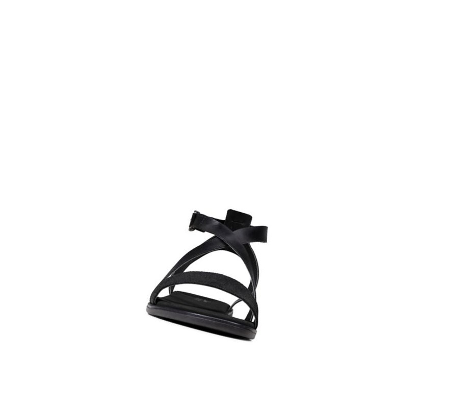 Clarks Bay Rosie Leder Flache Sandalen Damen Schwarz | BYRO38510